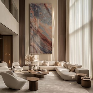 Large Abstract Wall Art Print Inspired by Earth Colors With Rust, Blue, and Clay Tones – Oversized Art for Contemporary Interiors - Etsy