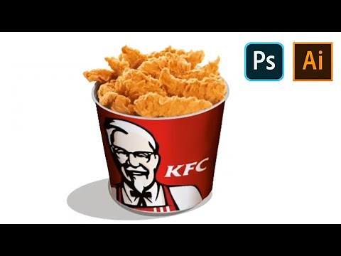 How to Create KFC Chicken Bucket In Adobe Illustrator & Photoshop | amrita GFx