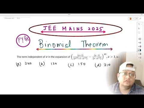 Binomial Theorem Jee Mains 2025 pyq| The term independent of x in the expansion