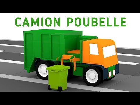 Dessin animé éducatif pour enfants de 4 voitures - un camion-poubelle