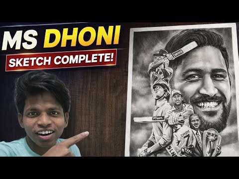 \tMS Dhoni Realistic Sketch ✍️ | Full Process + Final Result 🔥