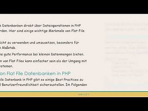 Best Practices zum Erstellen von Flat File Datenbanken in PHP