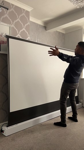 Enhance Movie Nights with 100” Electronic Projector Screen for Gaming or Home Cinema
