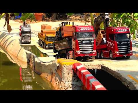 Day 17 ! RC Truck Scania Huina 1501 Transport -Truck Scania Full Muatan Lewat Jalan Extreme