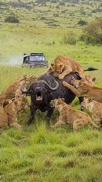 Lions Hunt a Massive Buffalo 🦁🔥 | Maasai Mara National Reserve