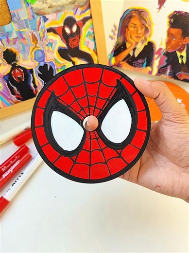 Making a customized D.I.Y. Spider-Man logo CD. ❤️🖤 This one is so awesome, like the perfect art to create on a CD. Any Spider-verse art looks so cool in CD! We now have a CD art for Miles Morales, Gwen Stacy, and Peter Parker, so who shall I make next? This is Day 150 of painting. 🩵 #peterparker #spiderman #spiderverse #diyproject #diy
