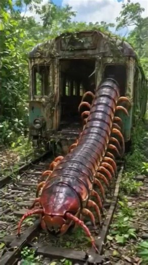 🚂 Giant Centipede Crawls Through Abandoned Train in the Jungle! 😱