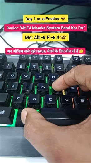 Fresher employee in office #funnyreels #officememes #systemshutdown #employeememes #freshersjobs