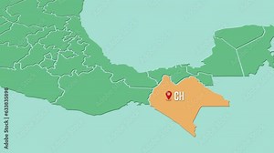 Mapa de México resaltando el estado de Chiapas