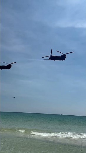 CH-47 Chinook Helicopters Flying Over Destin’s East Pass 8/28/2025 Emerald Coast Vibes
