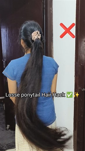 Loose ponytail ❌ Try this hack ✅ #hairtutorial #hairstyle #hair #shorts #ytshorts #beautuberritu