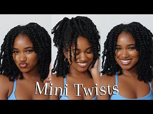 MINI TWISTS on Natural Hair | No heat!! Protective Hairstyle