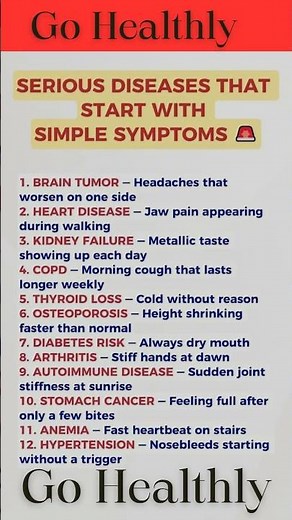 Serious Diseases That Begin With Simple Symptoms | Go Healthly
