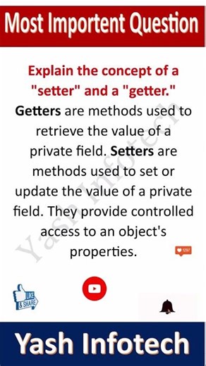 Explain the concept of a setter and a getter, Computer Questions and Answers, Important Computer