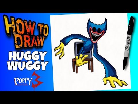HOW TO DRAW HUGGY WUGGY FROM POPPY PLAYTIME chapter 3 | como dibujar a huggy wuggy de poppy playtime