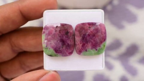 Natural Rose Cut Ruby Zoisite Pair, Jewelry Making Gemstones - Etsy