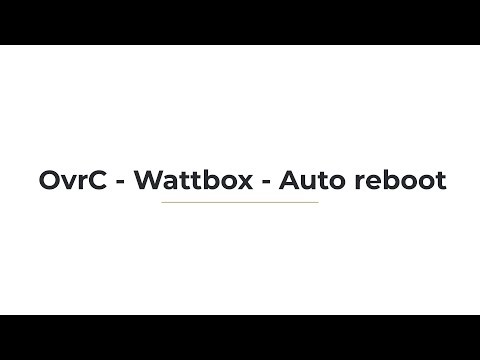 Programming Wattbox outlets auto reboot