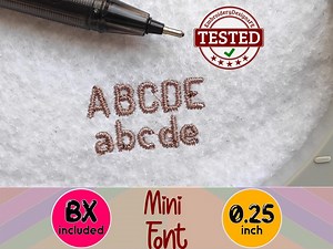 Mini Satin Embroidery Font Design - 0.25in - Machine Embroidery Design - Etsy