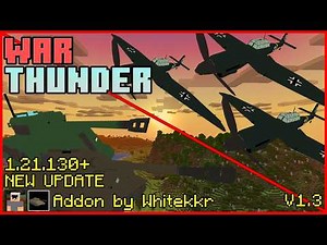 War Thunder V1.3 Tanks and Aircraft! | WW2 Addon Showcase for Minecraft Bedrock and Mcpe 1.21.130+