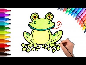🐸How To Draw A Frog | Easy Drawing & Coloring For Kids | Chiki Art | Hooplakidz How To