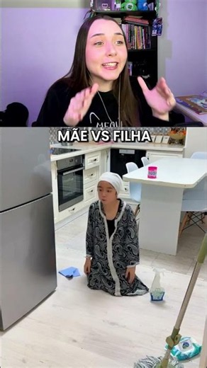 MAE VS FILHA LIMPANDO ALGUMA COISA 🤣