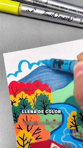 Parrey on Instagram: "¿Sabías que con el número 3 puedes dibujar este paisaje otoñal? 🍂🎨 #reelsfypシ #tendencia #viralshorts"