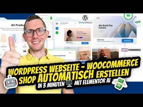 10Web.io 🚀 Wordpress Webseite WooCommerce Shop automatisch in 3 Minuten 🖥️ Elementor AI erstellen
