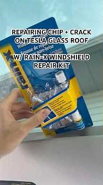 REPAIRING CHIP + CRACK ON TESLA GLASS ROOF W/ RAIN-X WINDSHIELD REPAIR KIT #shorts #diy #rainx