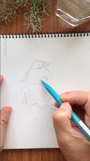 Field Mouse on a Mushroom: Watercolor Tutorial Coming 🍄