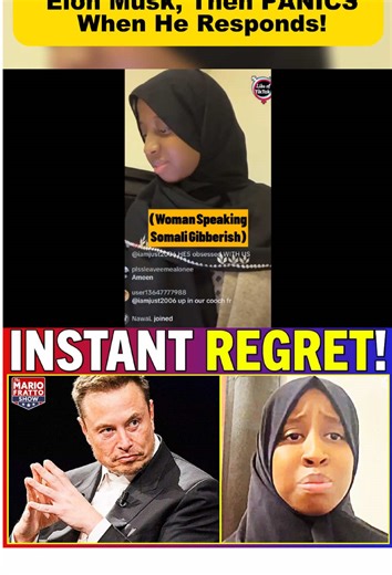 Somali Woman THREATENS Elon Musk, Then PANICS When He Responds! #somali #woman #elonmusk #panic
