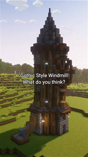 Gothic Windmill Progress #minecraft #shortsfeed #minecraftguide #minecraftbuilding #minecraftbeauty