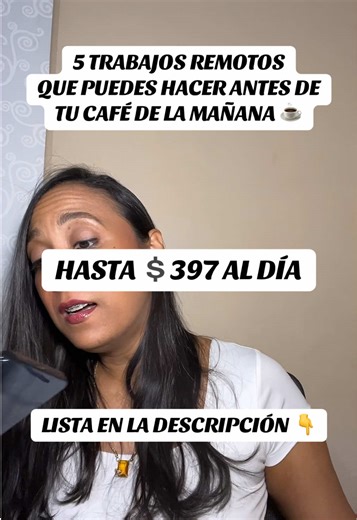 5 trabajos remotos que puedes hacer desde casa y que pueden ayudarte a generar ingresos online 👇 1. Ver anuncios (💲100/día) mypoints.com inboxdollars.com adwallet.com clixsense.com 2. Escuchar música (💲65/día) slicethepie.com playlistpush.com kollekt.fm 3. Moderador de redes sociales (💲150/día) socialbee.com modsquad.com 4. Asistente virtual (💲150 /día) fiverr.com upwork.com belaysolutions.com fancyhands.com 5. Marketing Digital (💲397 /día) Esto es lo que yo hago. Promociono productos digi