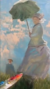Recreando la obra de Monet: Paseo con una dama y su sombrilla. ¡Me enamoré de Monet!