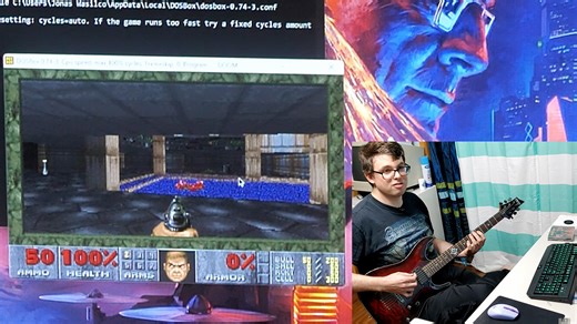 Gamer Uses Real Electric Guitar to Play DOOM, Shredding Ensues