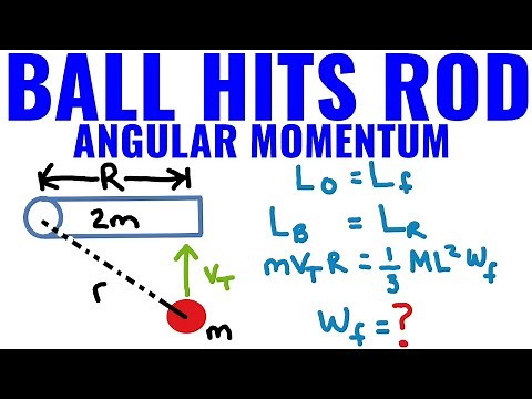 Ball Hits Rod With Angular Momentum Example (AP Physics 1)