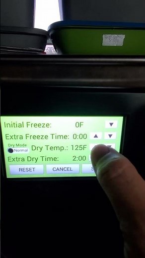 Harvest Right Candy Mode Settings