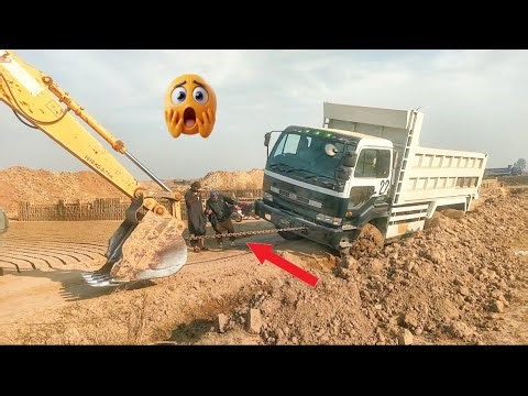 Crazy 😜 Stuck Nissan Damper Recover By Excavator - Fails Truck In 2025