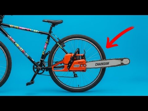 Farmer Attaches Chainsaw to Bike! Turn bicycle into a motorbike with a powerful CHAIN ​​SAW engine
