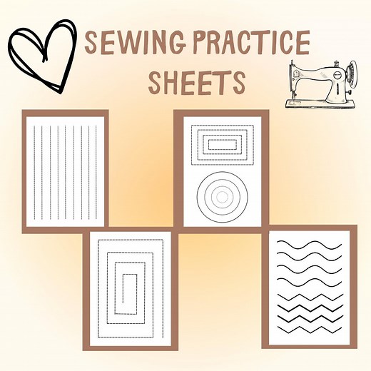 Printable Sewing Practice Worksheets | Learn to Sew Practice Sheets | Beginners Sewing Templates |practice Stitching on Paper PDF Download - Etsy