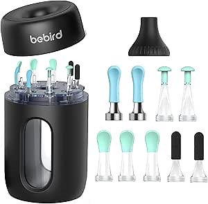 Amazon.com: Bebird Original R1 Replacement Tips for Ear Wax Removal, 9 Cleaning Scoops & 1 Safety Plug with Storage Case, Ear Pick Spoon Accessories kit Compatible with R1/R3/X1/X3/W3/C3(New Spiral Structure) : Health & Household