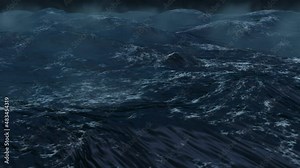 Stormy ocean with waves, closeup of ocean waves, dark sea waves with foams, high tide background, raging waves