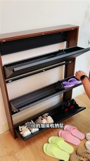 Small Entryway? 😱 This 15cm Ultra-Thin Shoe Cabinet is a Game Changer!#feedshorts #shortvideo