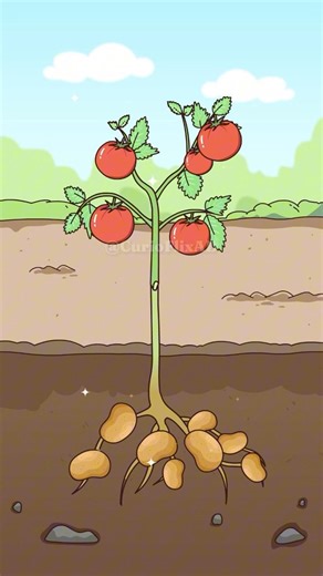 Can potatoes and tomatoes grow on the same plant?#shorts #funny #hot