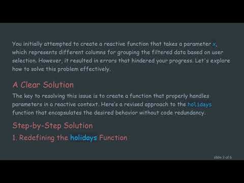 How to Provide Parameters to Functions in Reactive Shiny