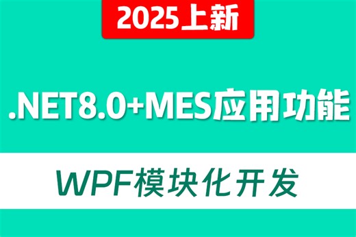 2025全新 .NET8.0   MES应用功能   WPF模块化开发 | 快速手上实战（C#/.NET9/.NET Core/上位机开发/工控）B1375