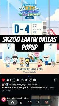 The next Stray Kids SKZOO Everywhere all around the world popup will be in Dallas, Texas 7/8-7/12!
