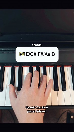 Sweet Caroline piano tutorial #neildiamond #piano #60smusic #pianocover #sweetcaroline #pianotok #chordprogression #pianotutorial keys tutorial Neil Diamond @Piano for Humans @Piano for Humans