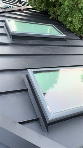 Skylight and Metal Detail in Standing Sesm Roof in #toronto #toronto #ontario #mississauga #torontohomes #torontotiktok #luxuryhomes #metalroofing #oakville #sheetmetal