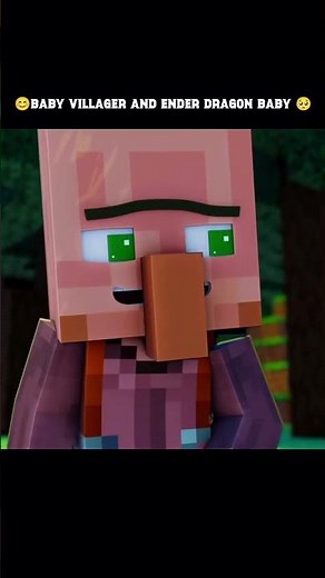 😊baby villager and ender dragon baby 🥺 #minecraft #shorts