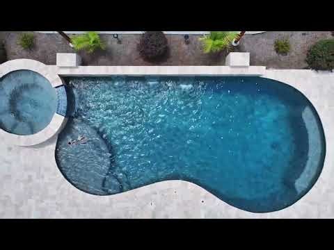 Modern Backyard Swimming Pool Design Idea For A Small Backyard | Sun Shelf, Bubblers, Sheer Descent
